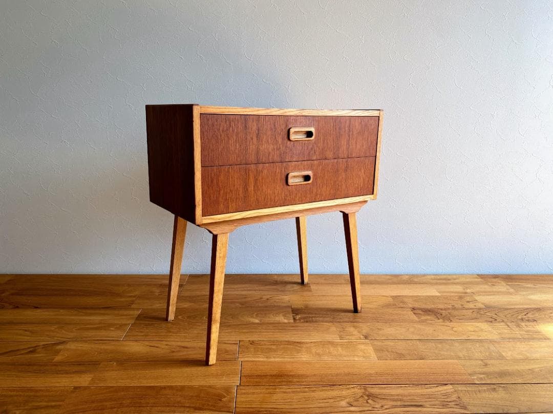 ヴィンテージ スウェーデン製 チーク×オーク 2段チェスト 仕上済