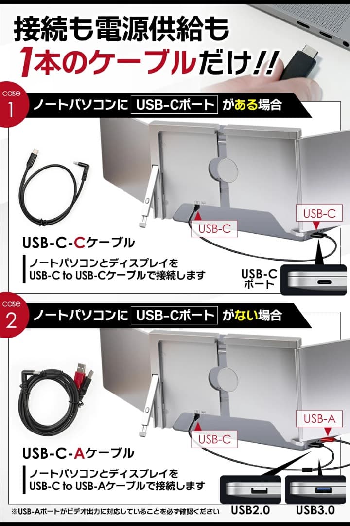 トリプルモニター デュアルモニター モバイルモニター Mac対応 外付けモニター