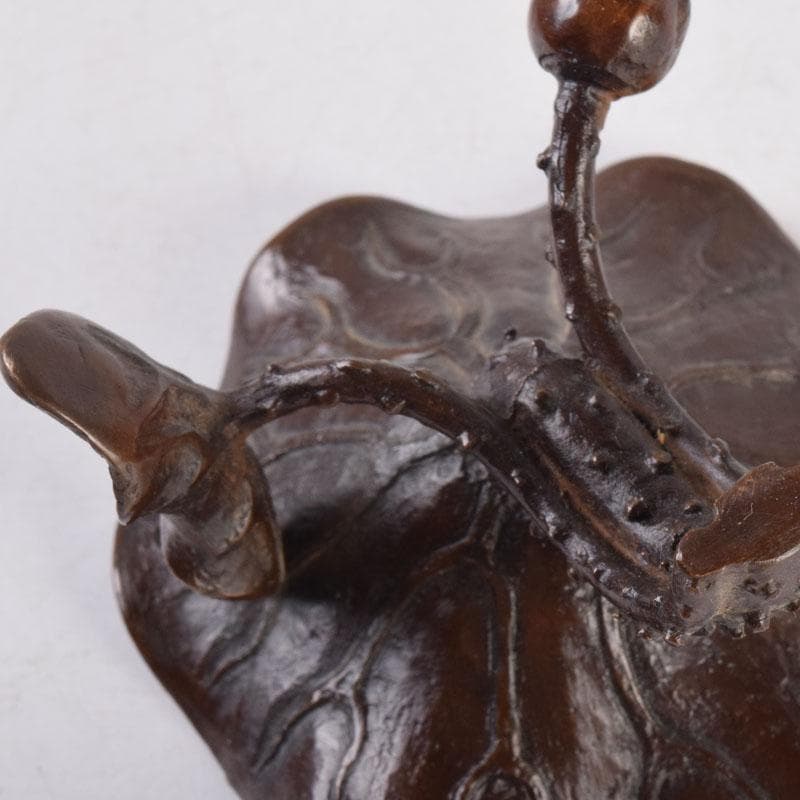 Mr.+Ms.Bean（廣上精一）作　銅製　蓮形　蓋置　共箱　V　8460