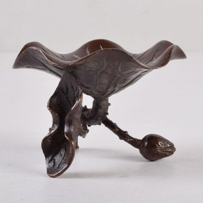 Mr.+Ms.Bean（廣上精一）作　銅製　蓮形　蓋置　共箱　V　8460