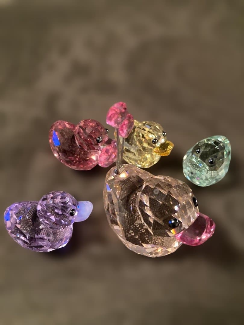 （専用）スワロフスキー クリスタル製アヒルの親子オブジェ