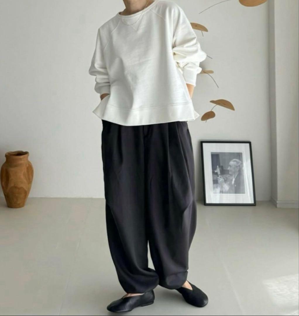 パンツ argue WOOL WIDE TUCK PANTS