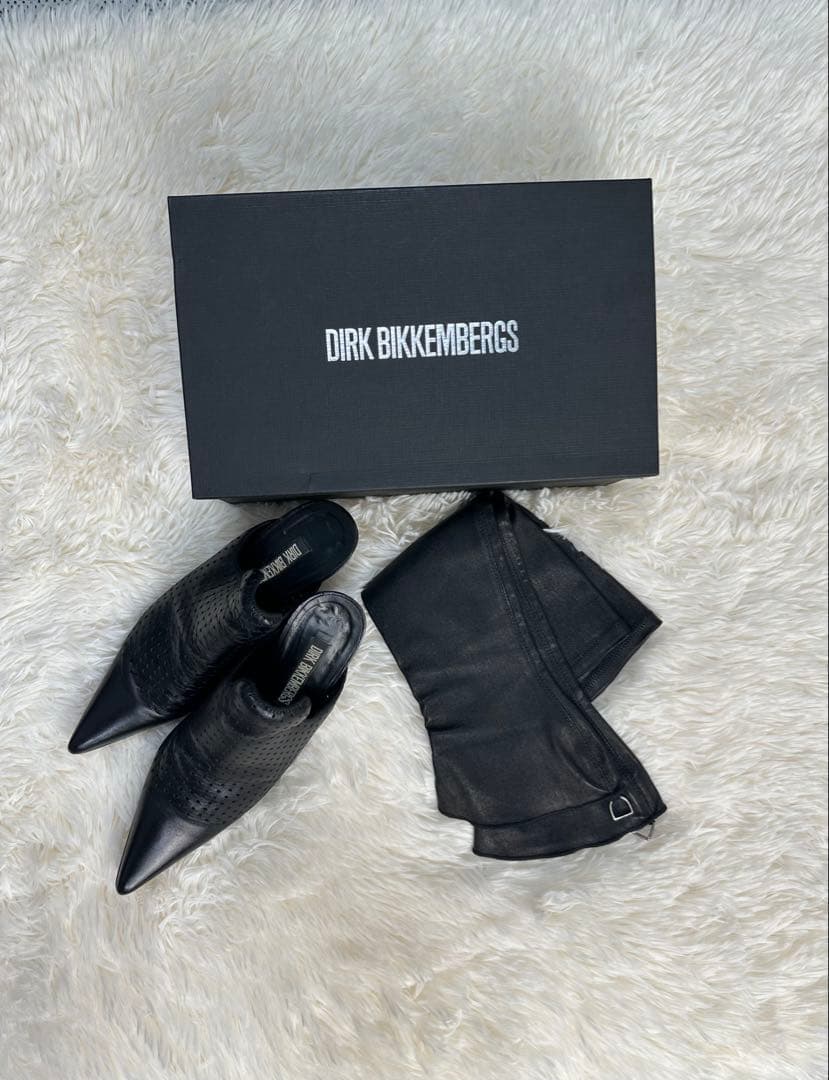 希少DIRK BIKKEMBERGS ブラックミュール＆ブーツ2way35.5