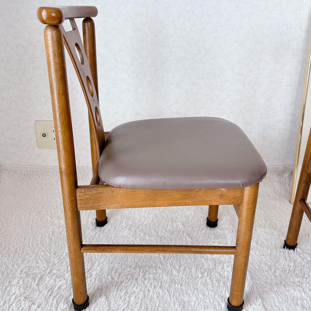 eri様リクエスト品】ハイバック レザー ダイニング チェア ビンテージ 2脚セ