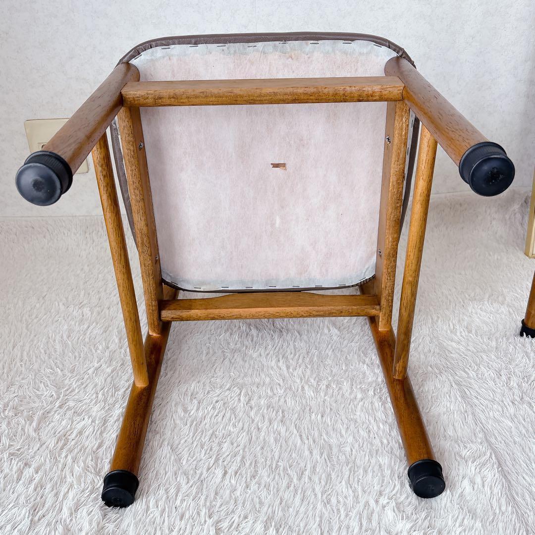 eri様リクエスト品】ハイバック レザー ダイニング チェア ビンテージ 2脚セ