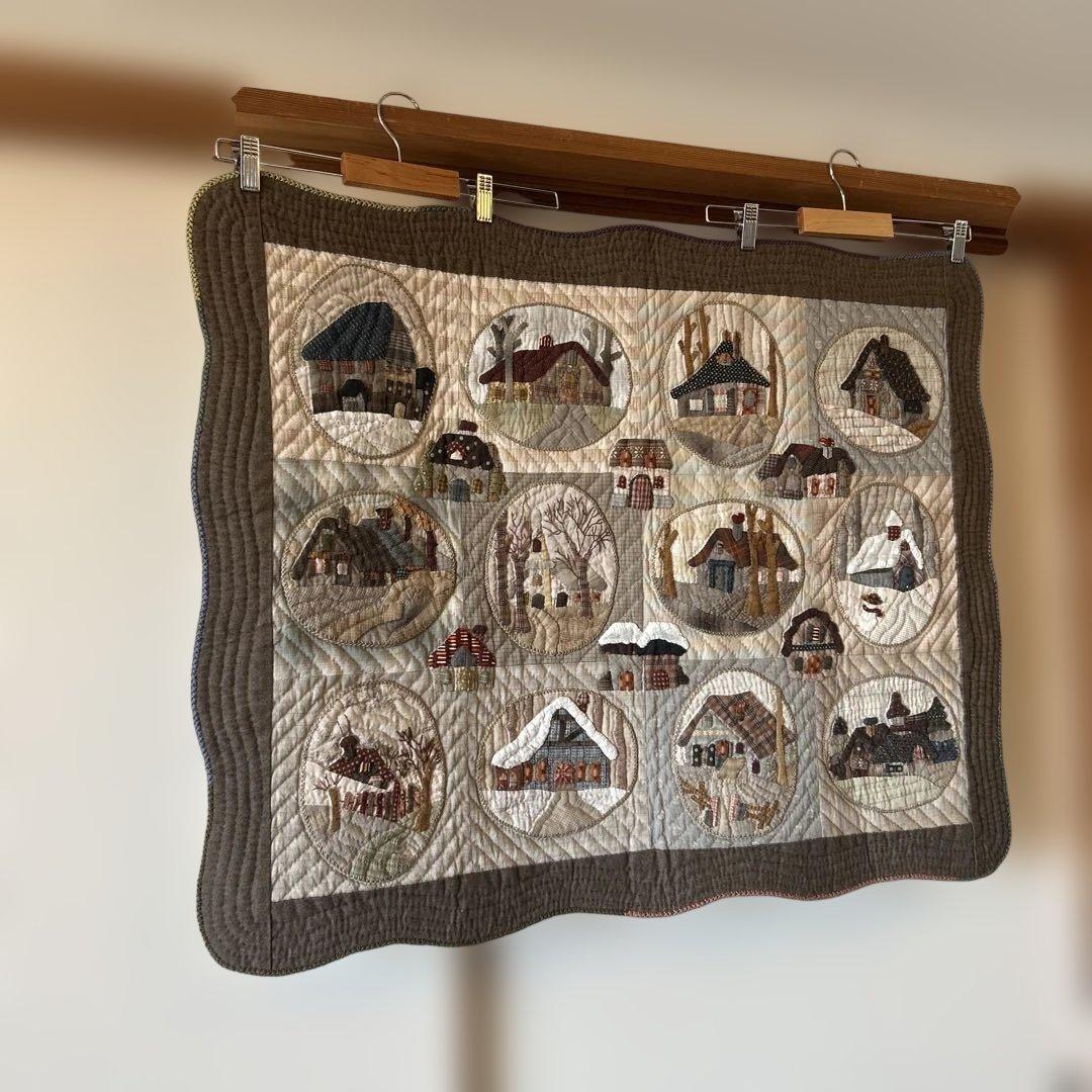 ハンドメイド　キルト　パッチワーク　風景デザイン タペストリー