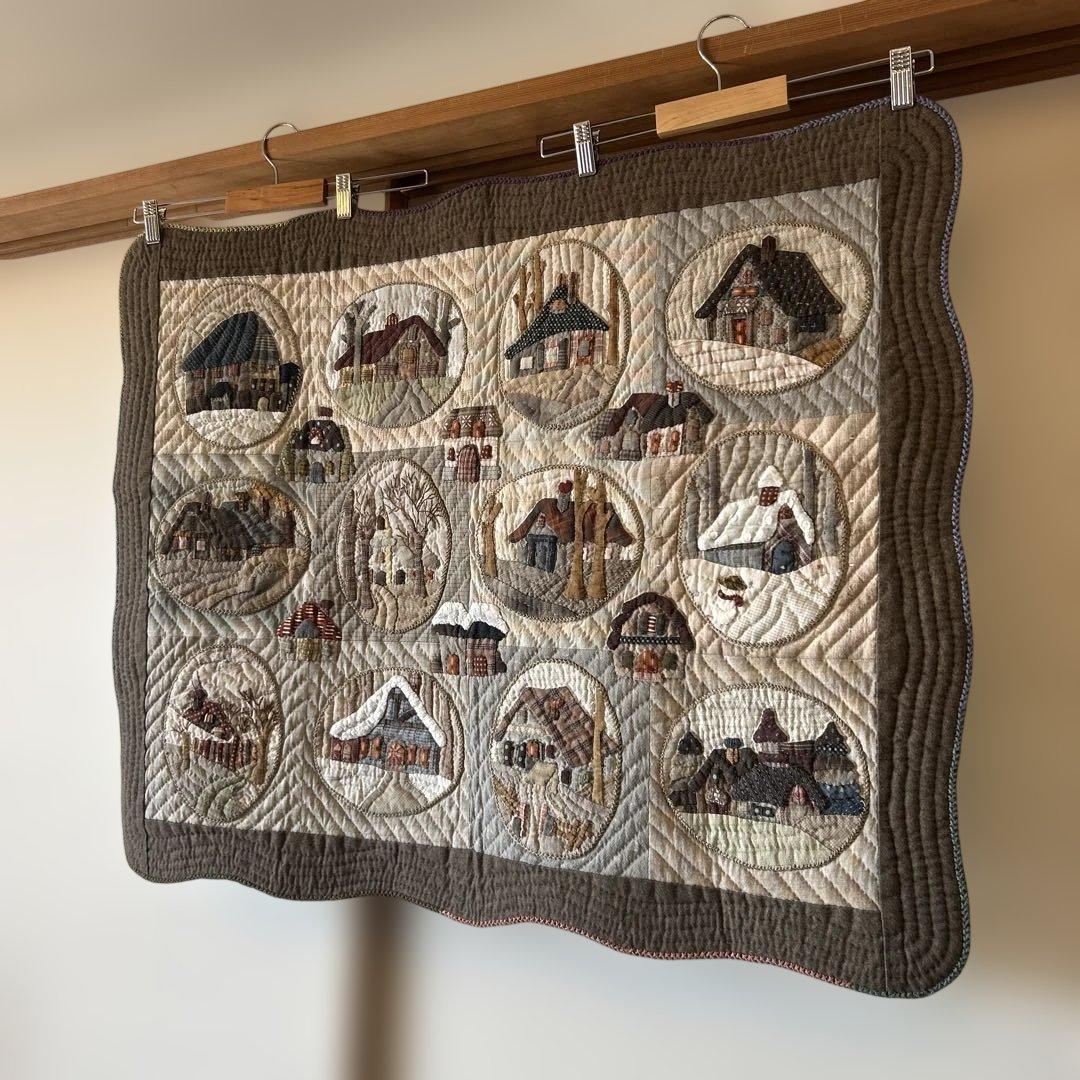 ハンドメイド　キルト　パッチワーク　風景デザイン タペストリー