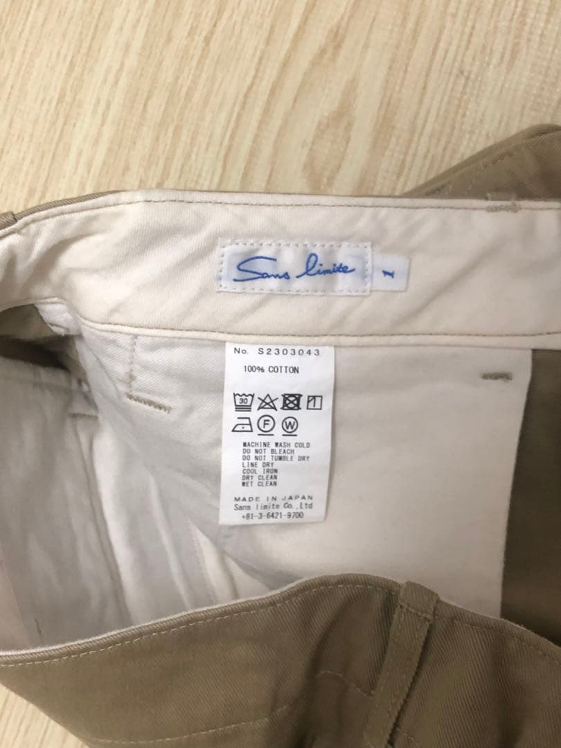 sans limite サンリミット チノパンツ　PT04 テーパードチノ