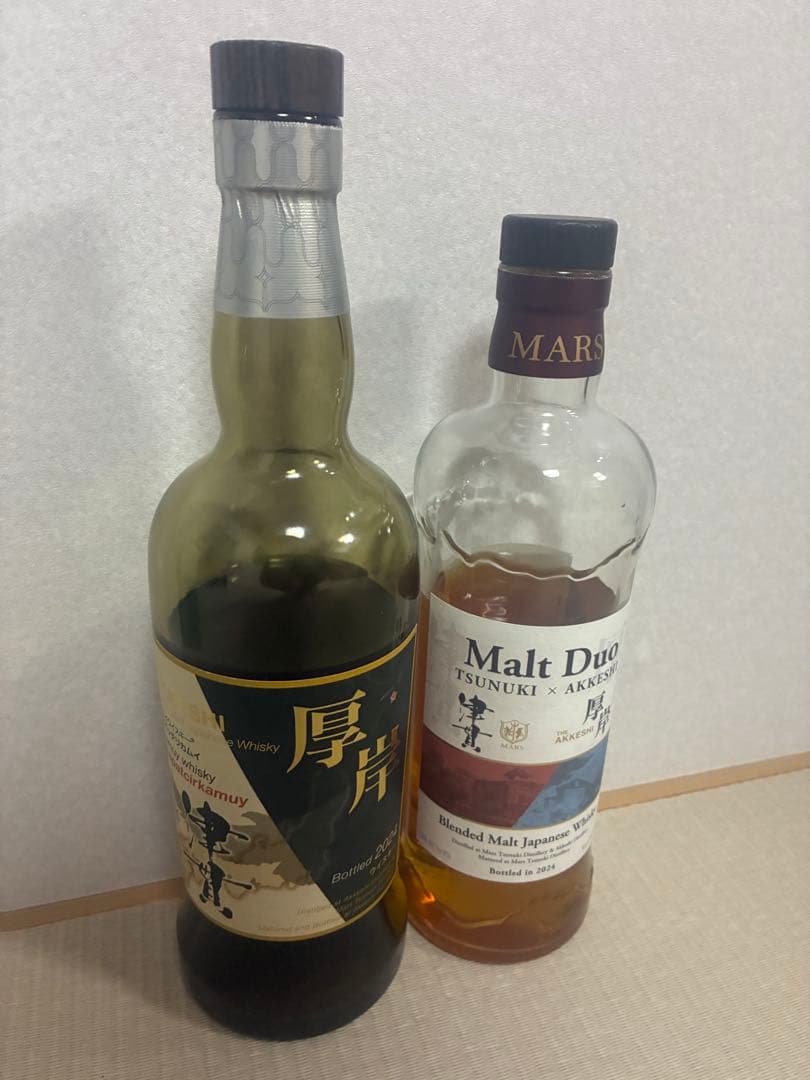 【空瓶】厚岸　× 津貫　カパッチリカムイ　津貫　× 厚岸　モルトデュオ