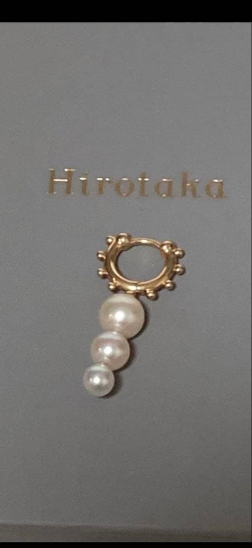 Hirotaka 片耳用ピアス パール3連　10k