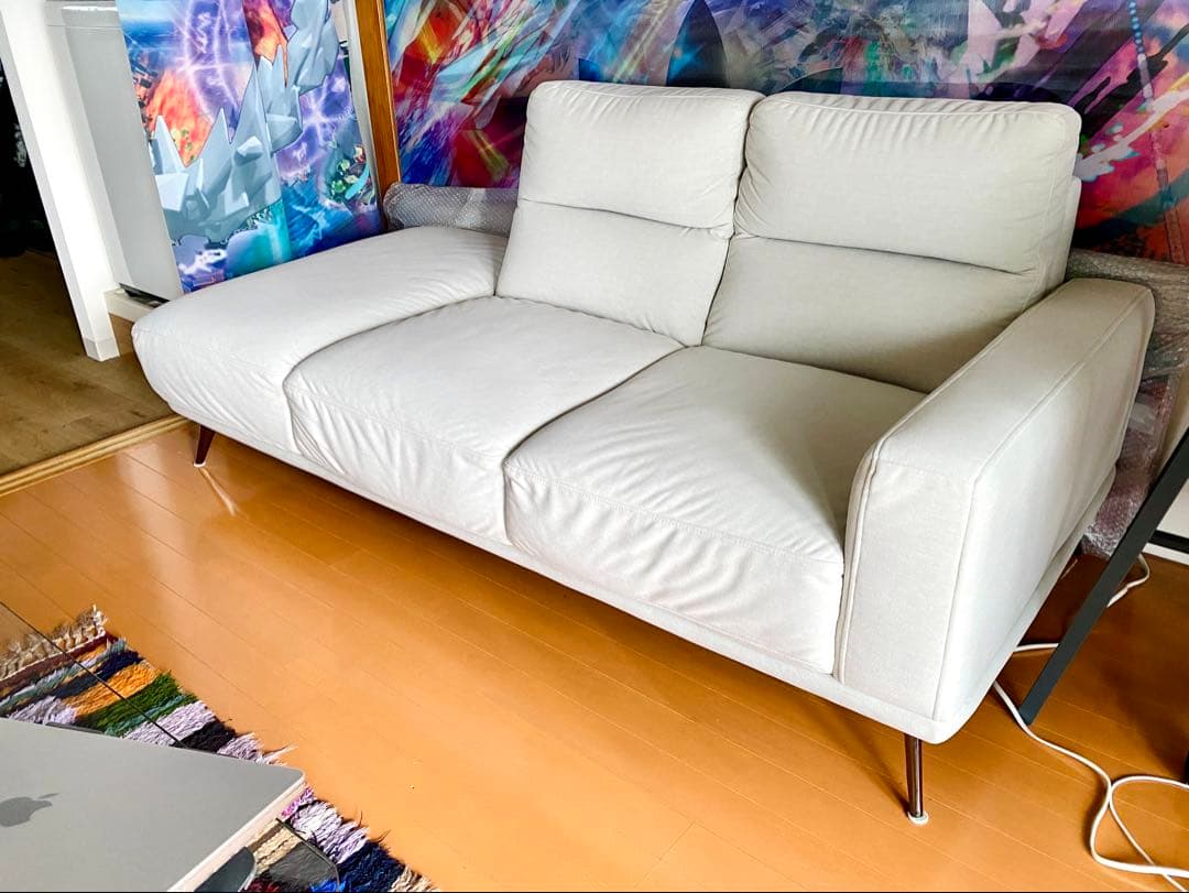 ニトリ 片肘カウチソファ 布張り 美品・使用感少なめ