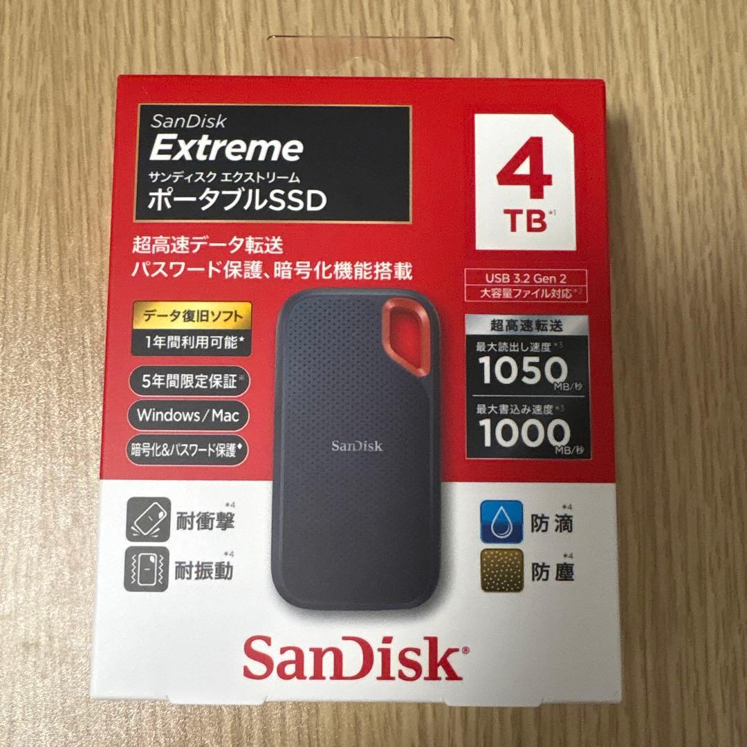 sandisk extreme 4tb ポータブルssd 新品未使用