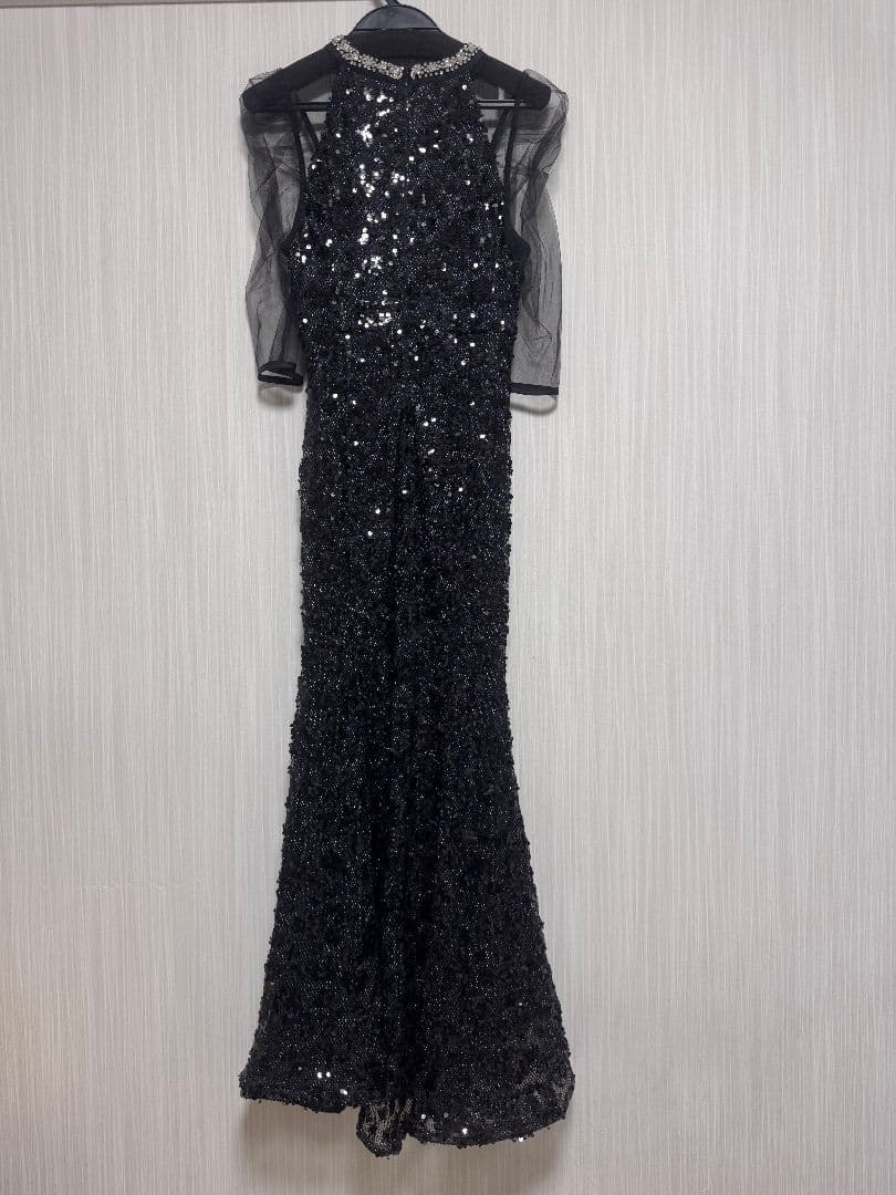 【新品タグ付】LEJA ビジューネックスパンコールシアーマーメイドワンピース