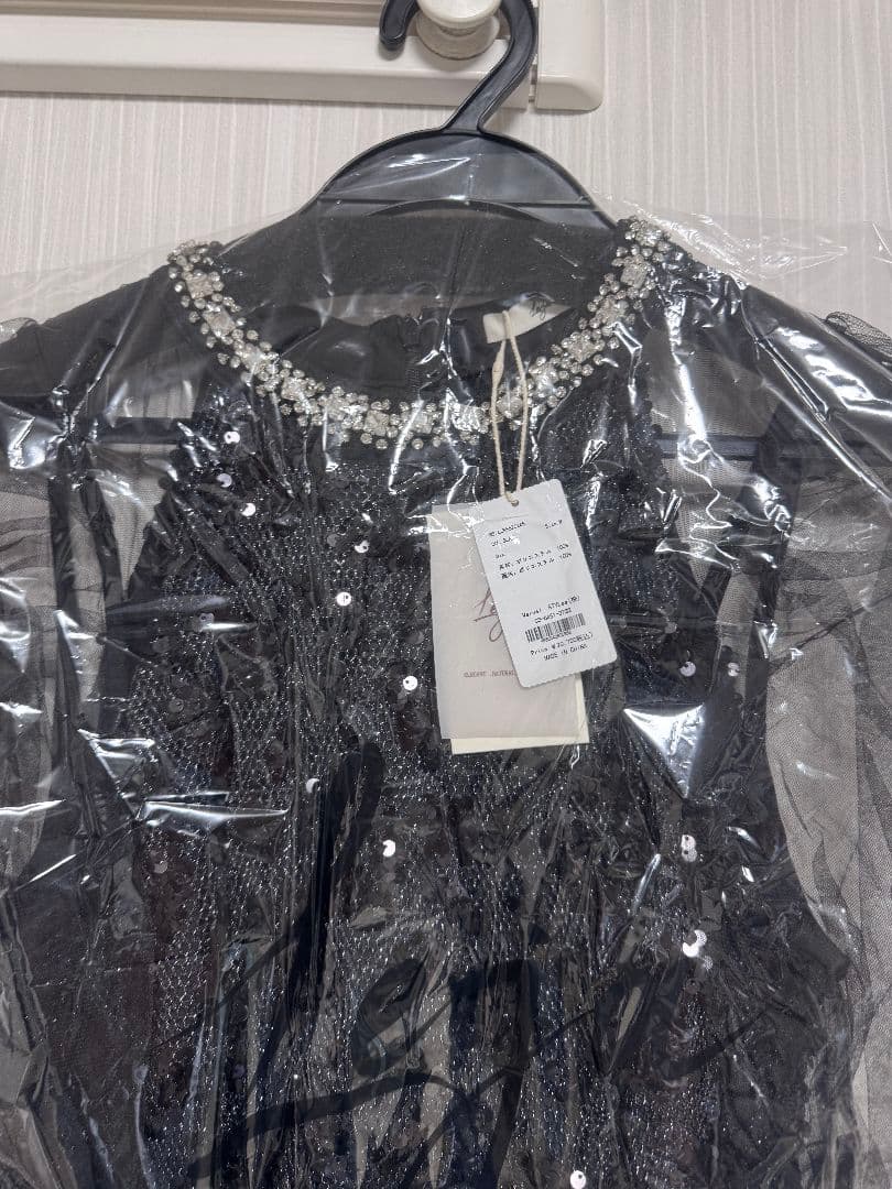 【新品タグ付】LEJA ビジューネックスパンコールシアーマーメイドワンピース