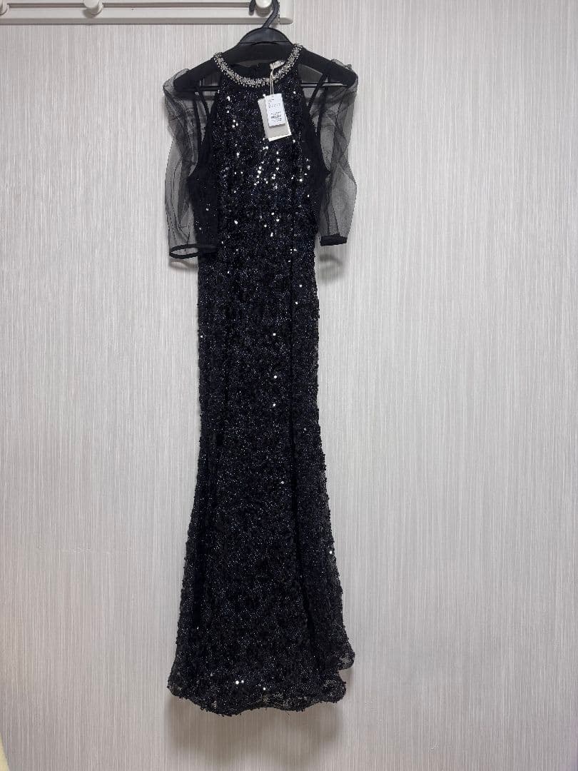 【新品タグ付】LEJA ビジューネックスパンコールシアーマーメイドワンピース