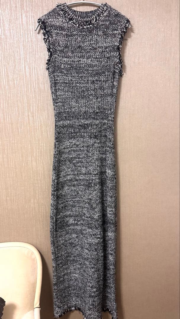 美品❤️ anuans ブラッシュツイードニットワンピース