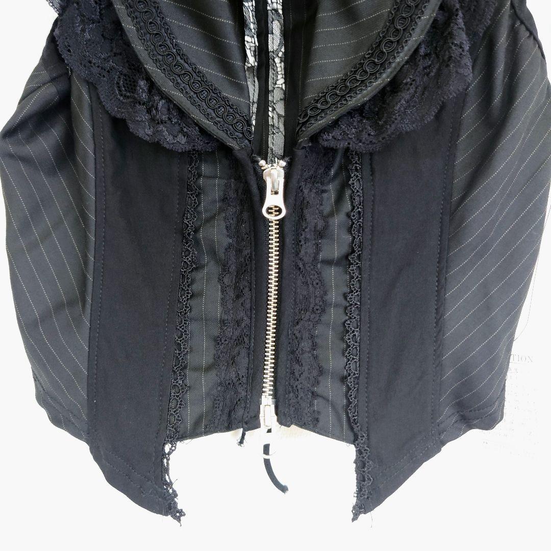 Ozzon OzzOneste タグ付き新品 青薔薇ストライプベスト