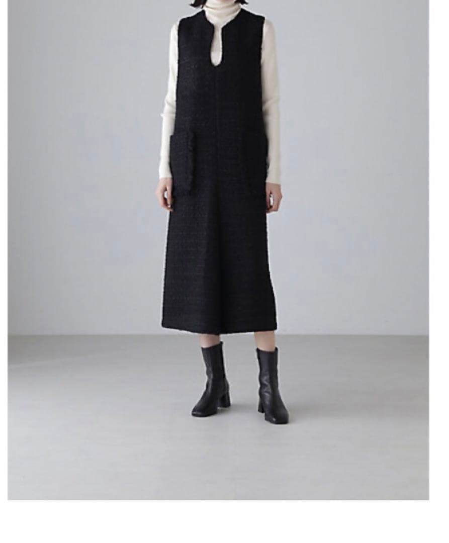 ADORE ブラックラメツイードワンピース 38