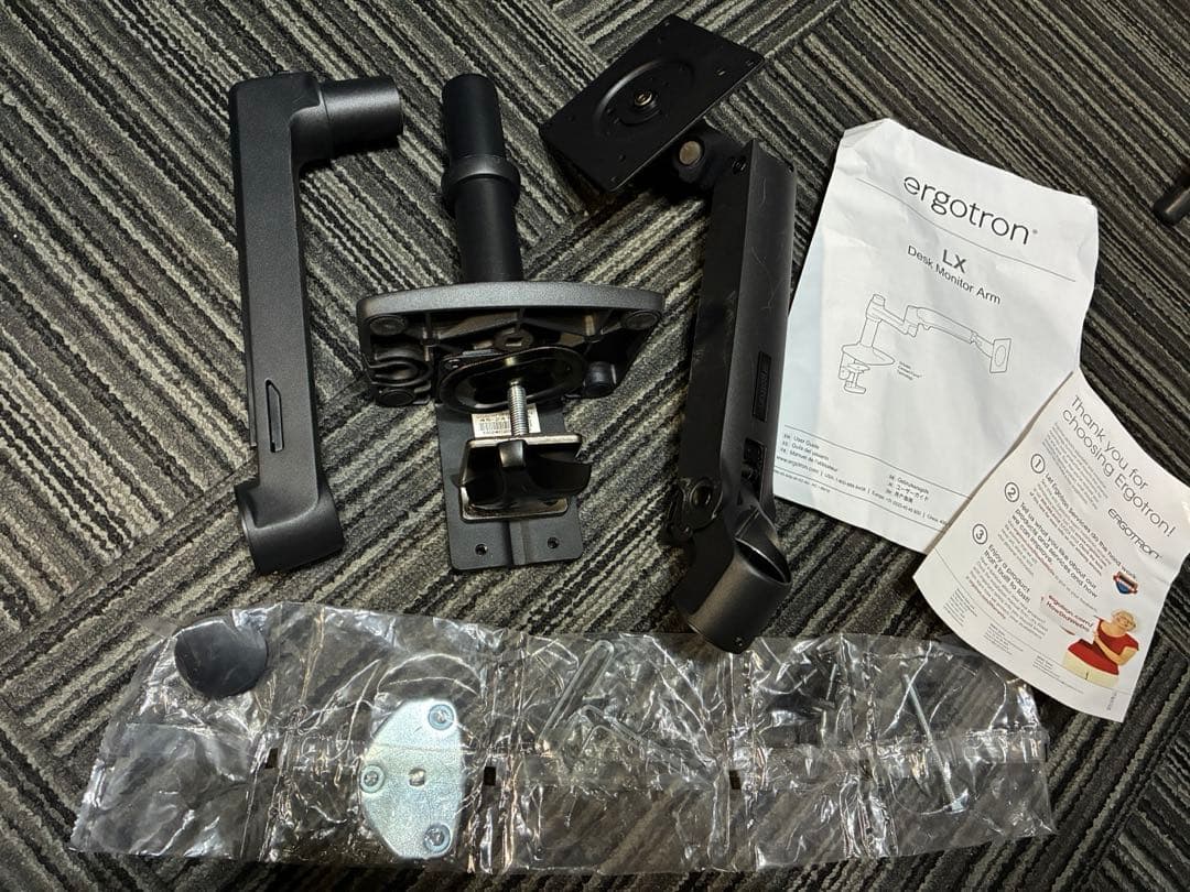 【良品】エルゴトロン LX モニターアーム マットブラック 34インチまで対応