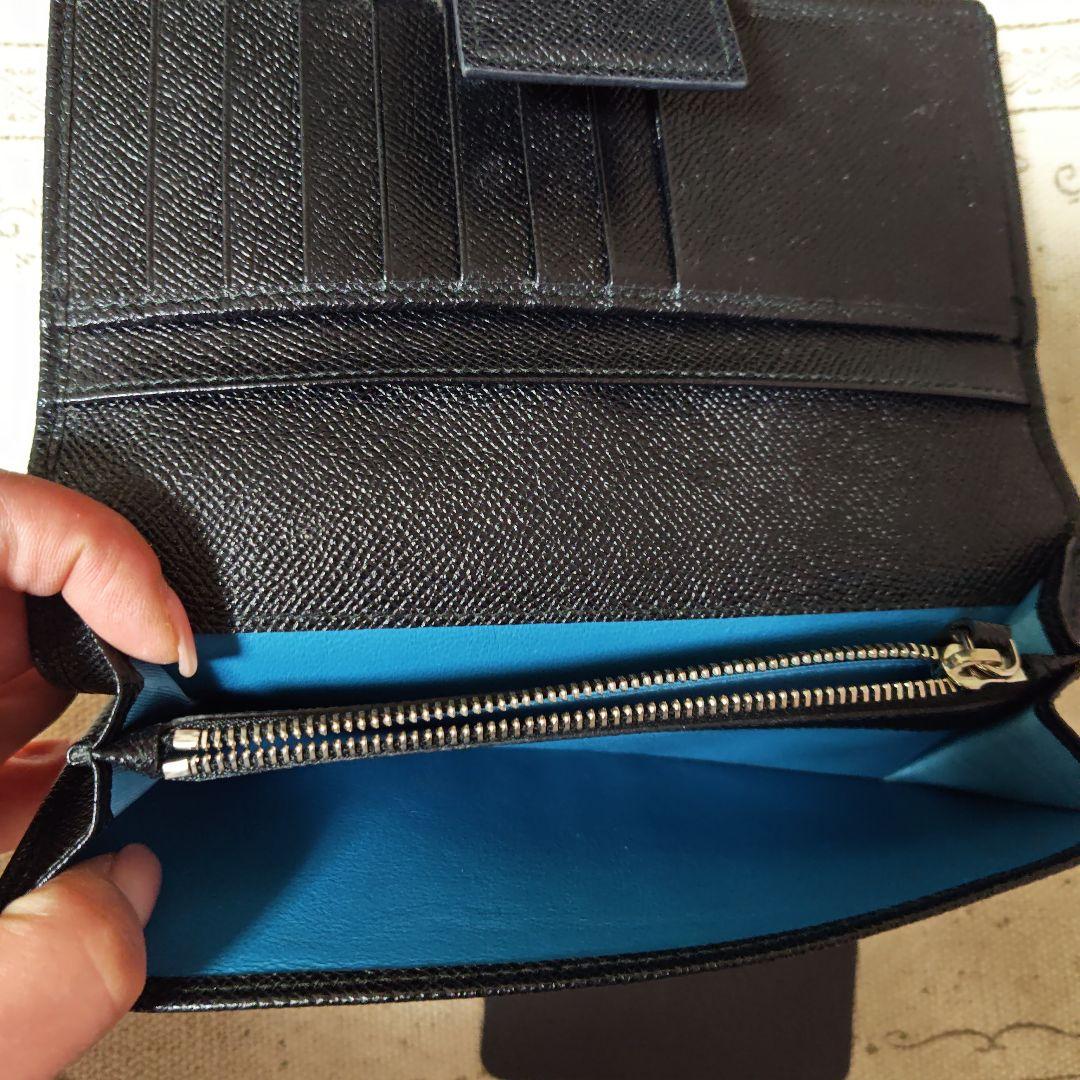 ブルガリブラックレザー長財布 リング付き