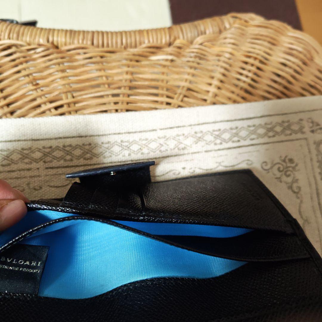 ブルガリブラックレザー長財布 リング付き
