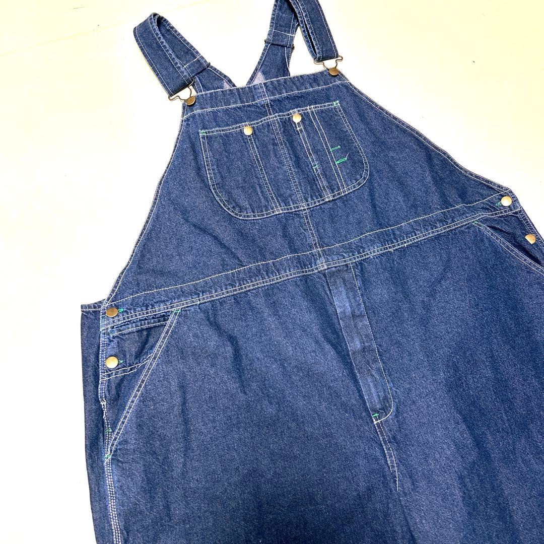 【キングサイズ】ダークブルー デニムオーバーオール超ビックサイズ大きい4XL5L