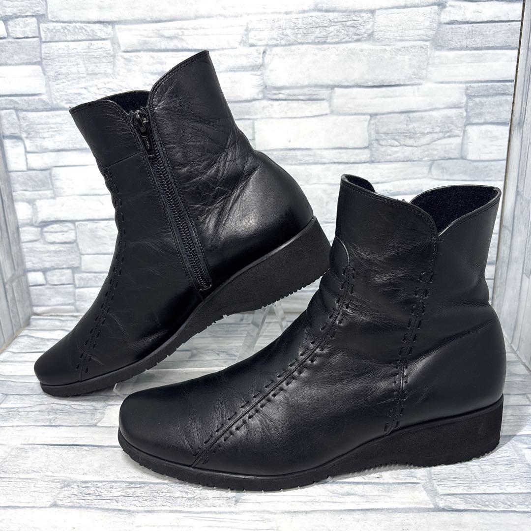 ✨美品✨ アシックスウォーキング ペダラ ショートブーツ ブラック 23cm