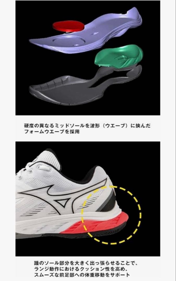 新品 ミズノ 26cm ウェーブファング2 バドミントンシューズ