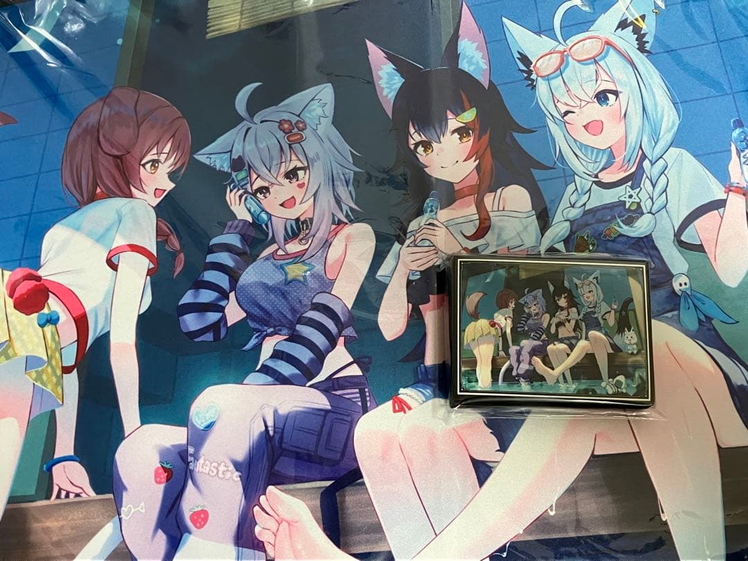 混沌の女神様ホロライブゲーマーズ　スリーブ　プレイマット　フブキミオおかゆころね