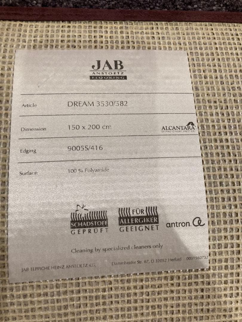 ラグ・カーペット JAB ANSTOETZ DREAM 3530/382 150x200cm