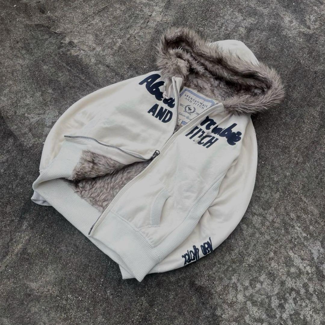 トップス Abercrombie&fitch fur zip up hoodie y2k