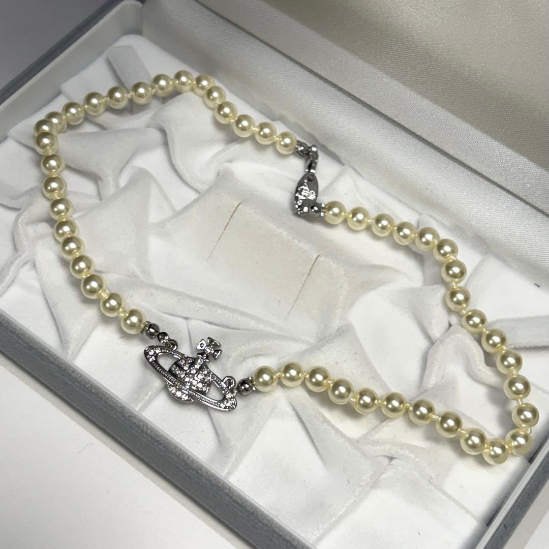 未使用級　正規品　ヴィヴィアンウエストウッド　パールネックレス　オーブ　長さ39