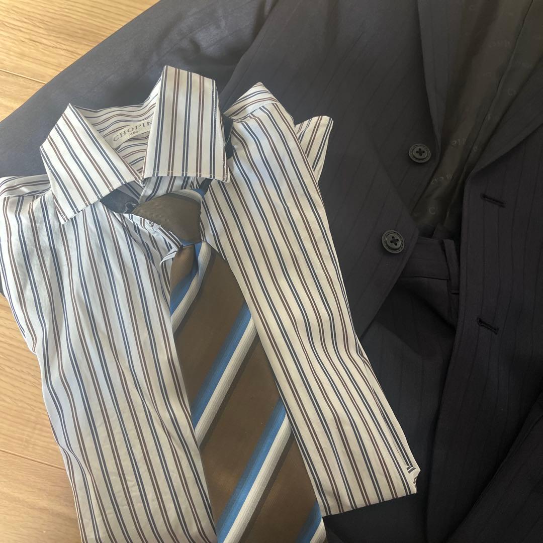 ネイビー スーツ・ベストセット シャツ・ネクタイ付き　卒業式男子　160