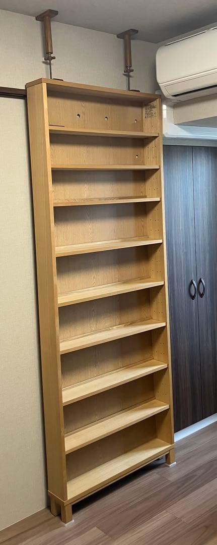 無印良品　組み合わせて使える木製収納・ハイタイプ・奥行１４ｃｍ・タモ材