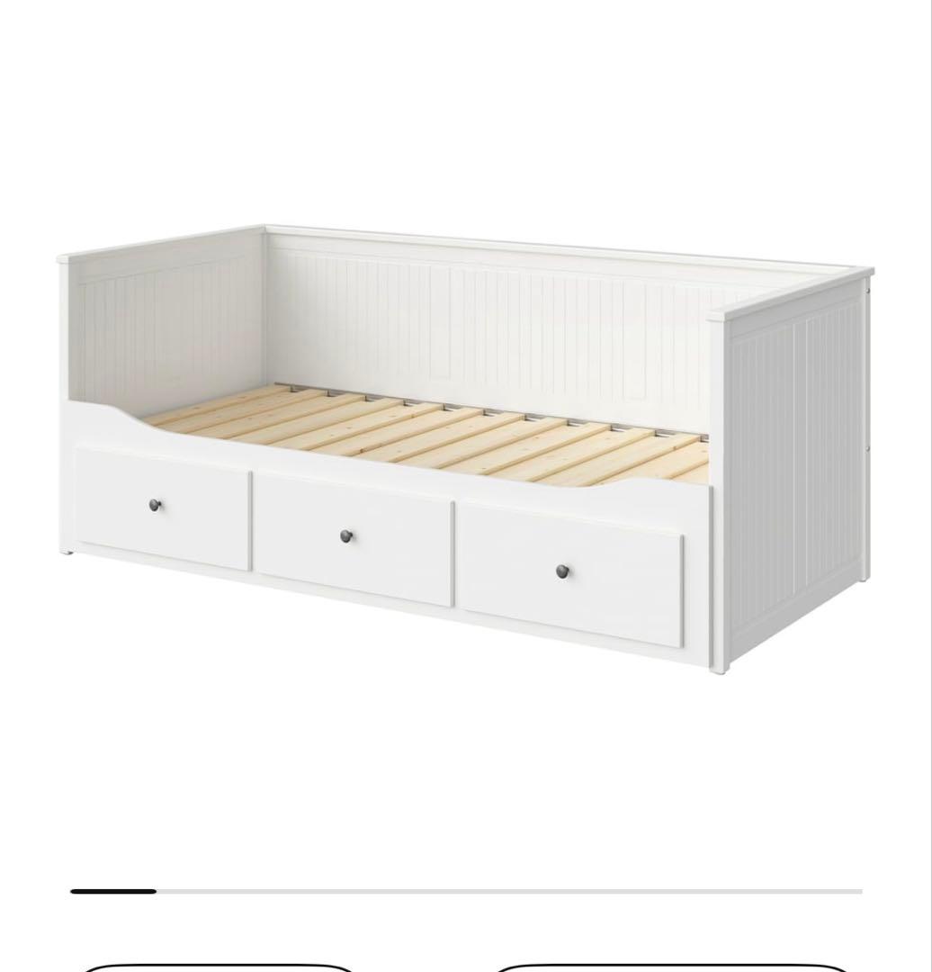 IKEA ベッドフレーム マットレス付きHEMNES(ヘムネス) ホワイト