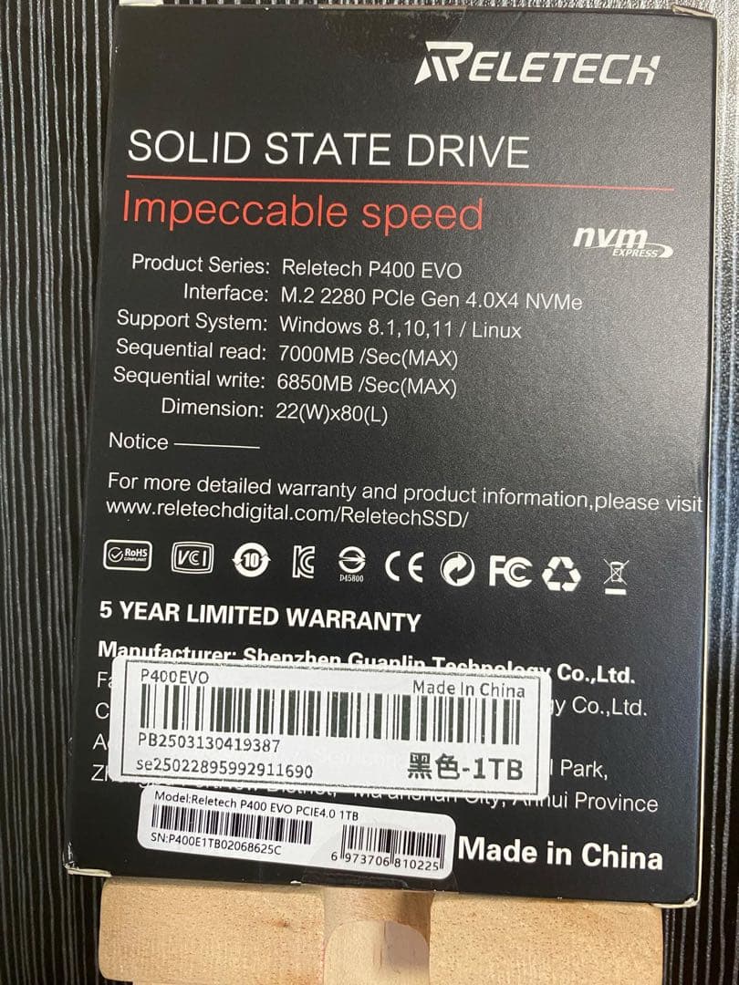 グラフィックボード・グラボ・ビデオカード Reletech P400 EVO 1TB M.2 NVMe SSD