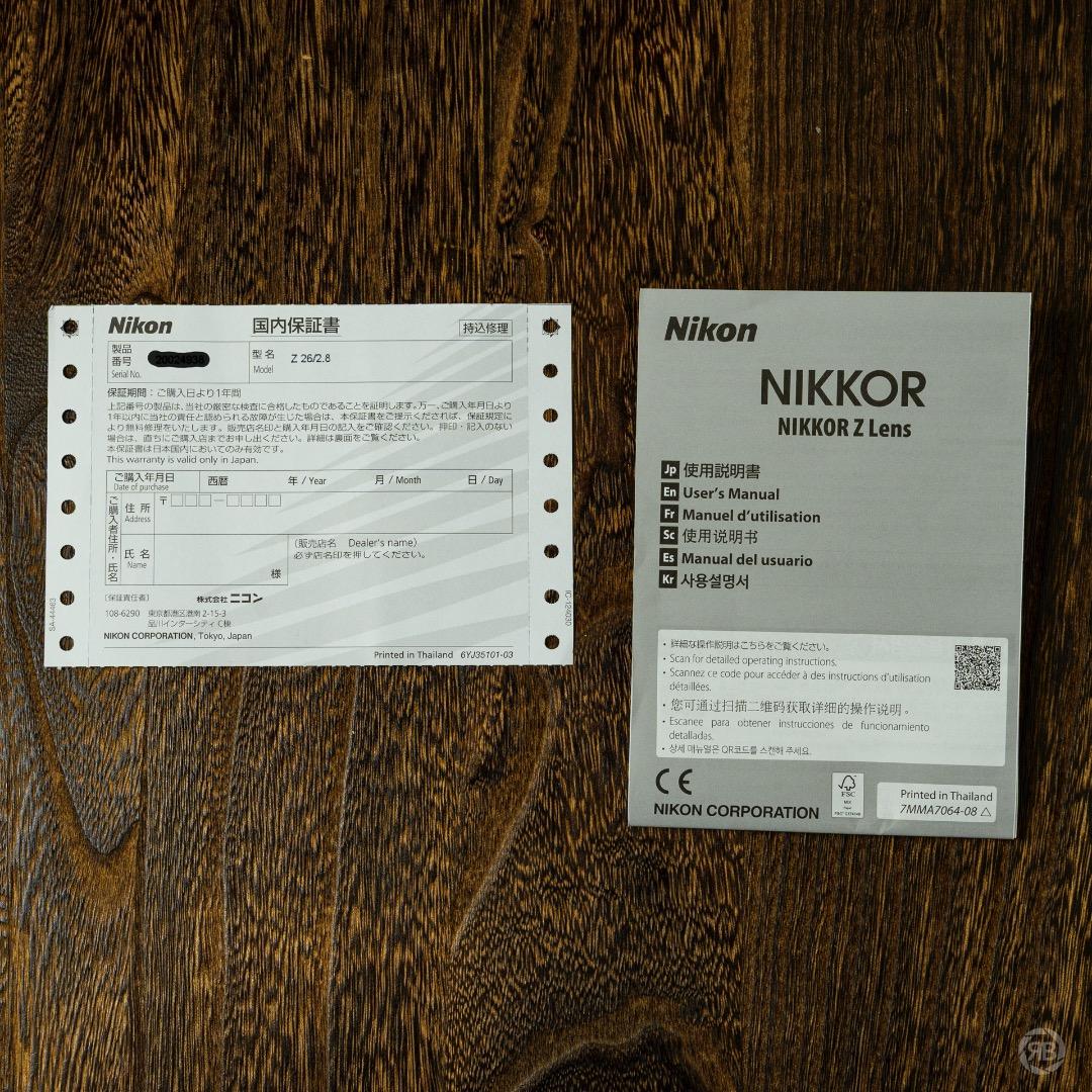 レンズ(単焦点) NIKKOR Z 26mm f/2.8