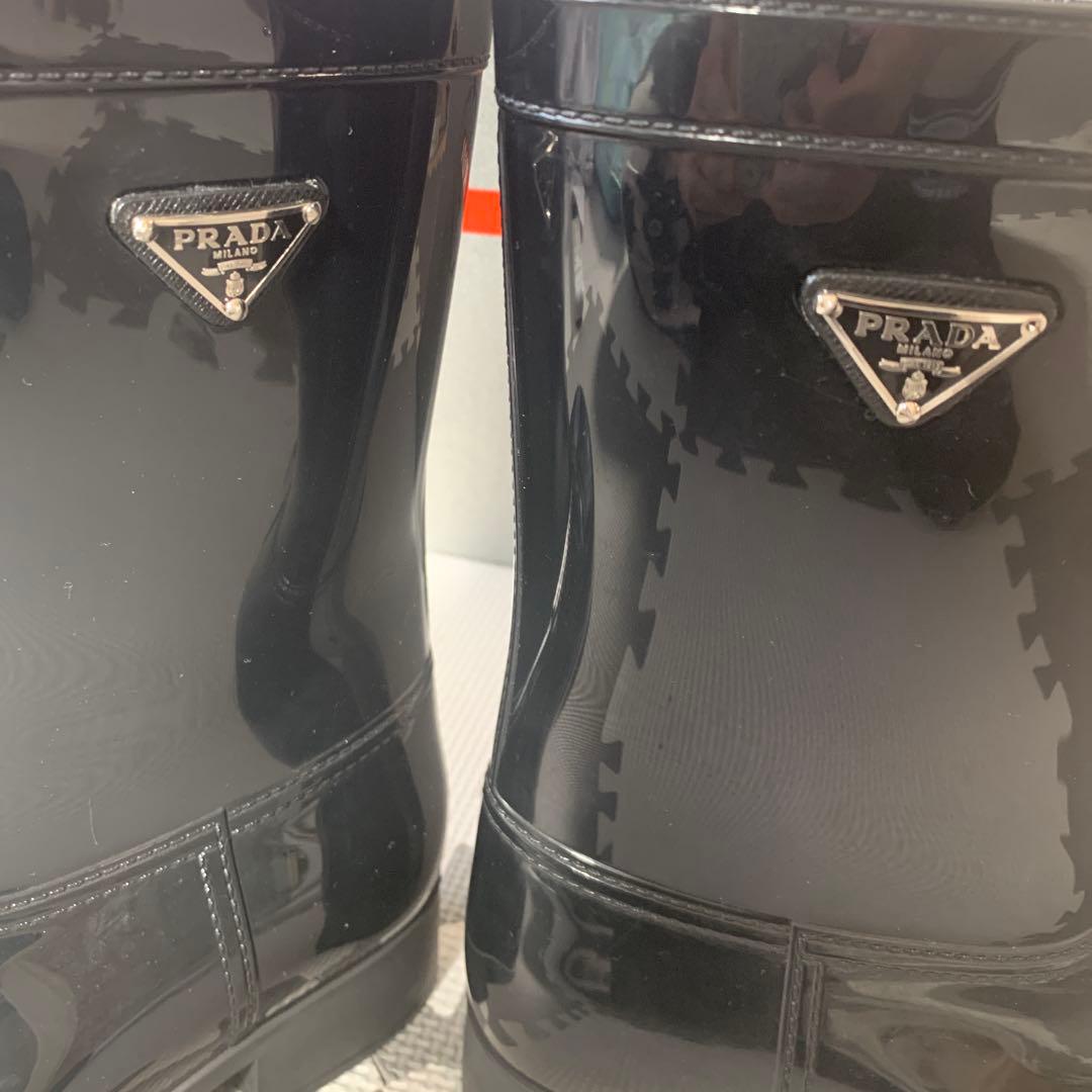 プラダ　黒　レインブーツ　サイズ38