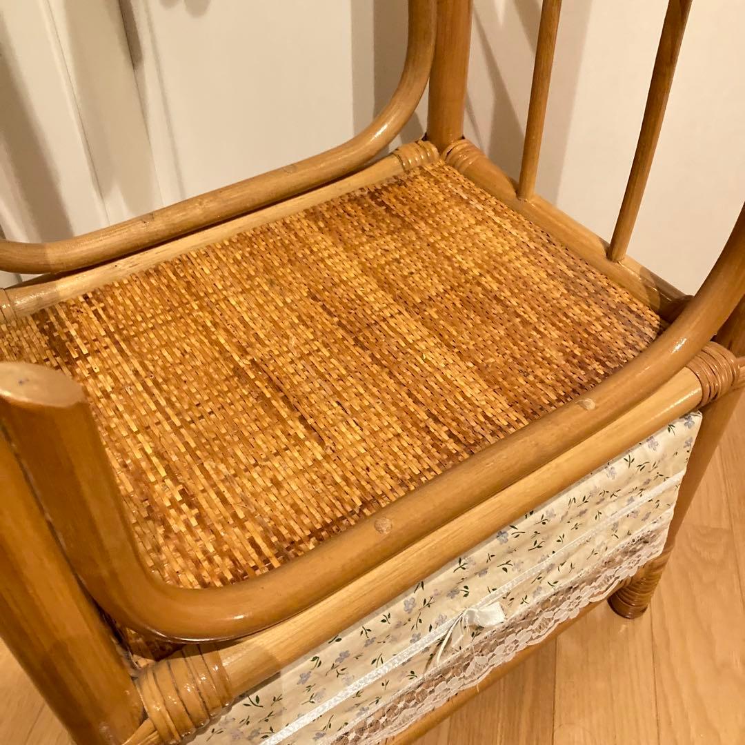 籐家具　ラタン ハンガーラック 上棚付き