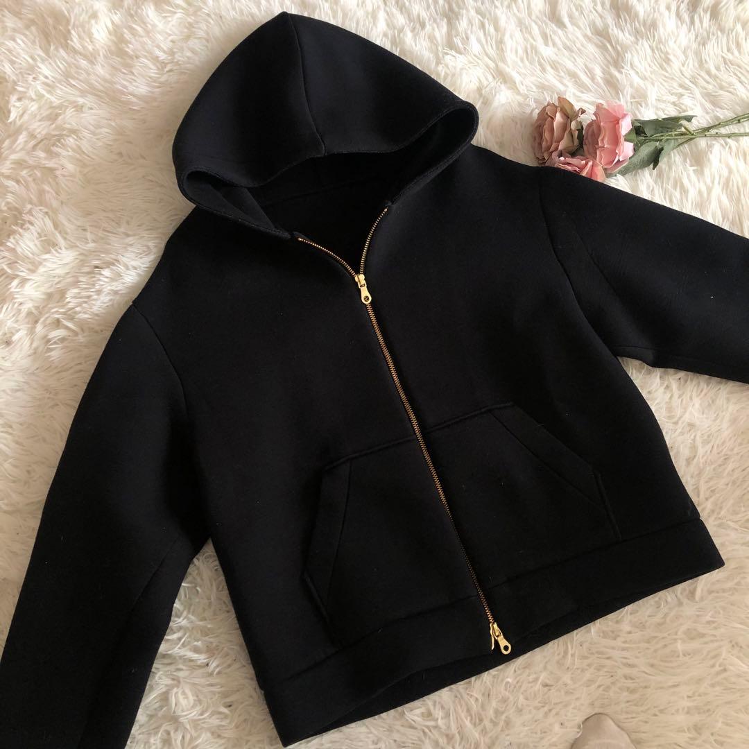 NOBLE ダンボールニットフーデットパーカー　ブラック