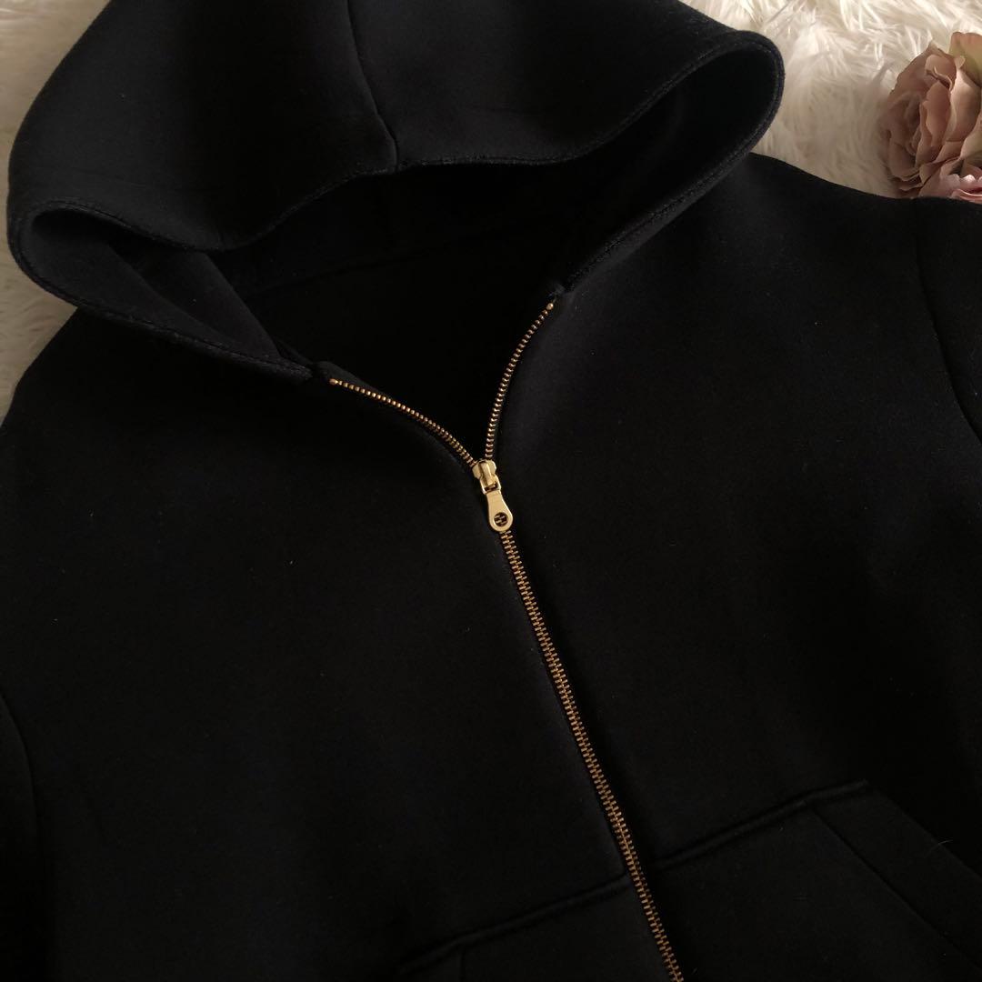 NOBLE ダンボールニットフーデットパーカー　ブラック