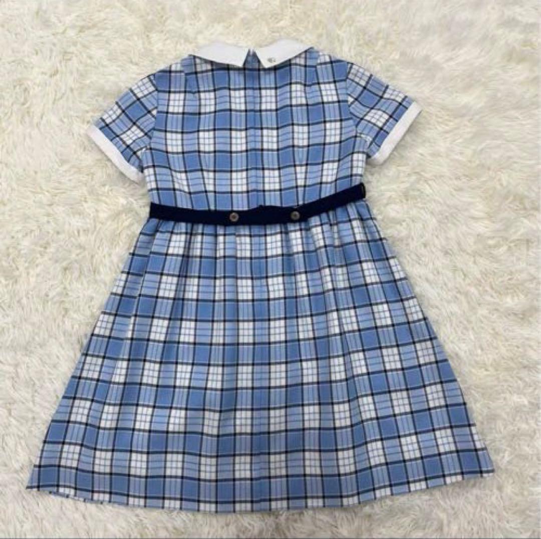 美品✨ファミリア120 フォーマルアンサンブルスーツ白襟ワンピース 卒園式入学式