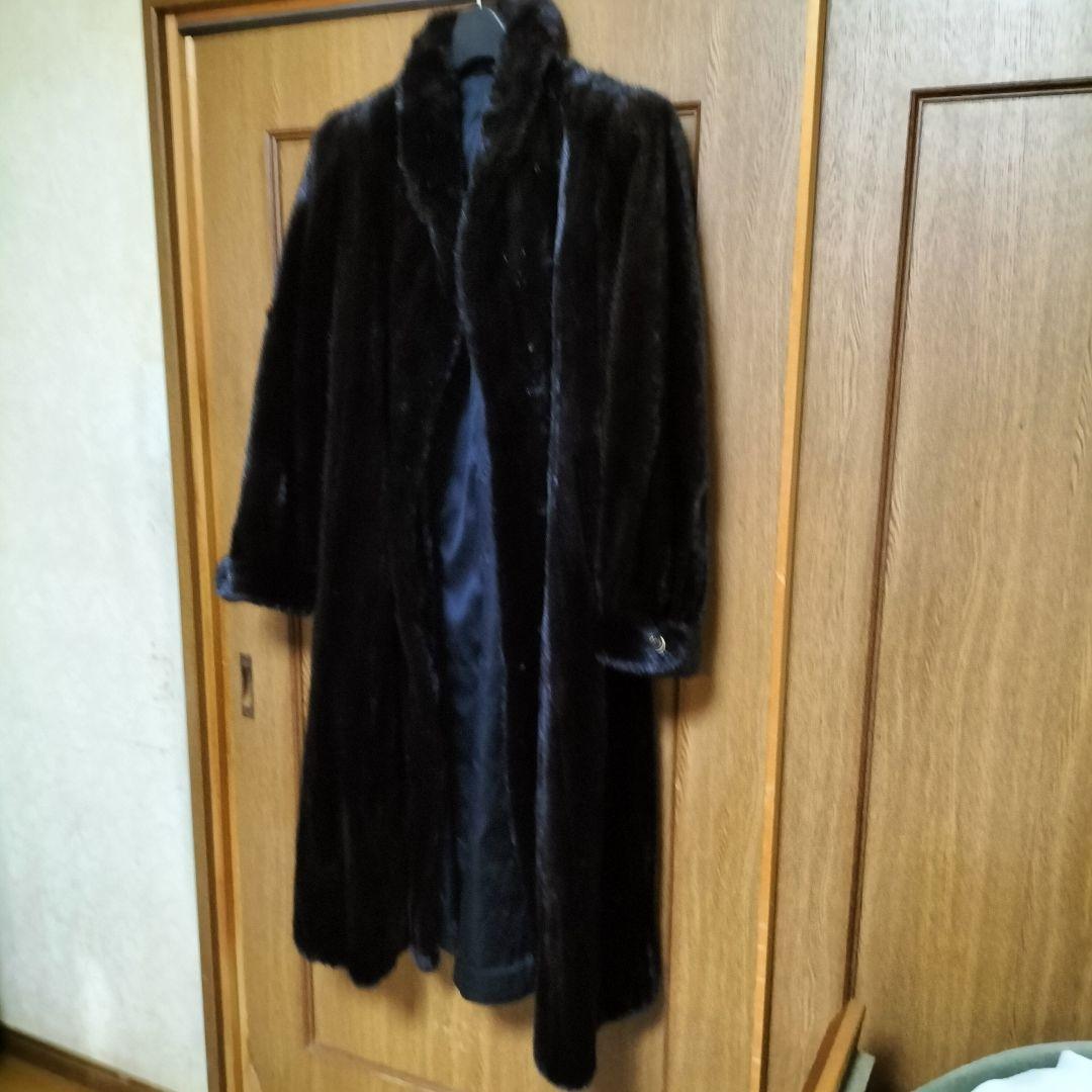 毛皮 ミンク超ロングコート　オーダーメイド　グッチ布内張り　全117cm　M~L