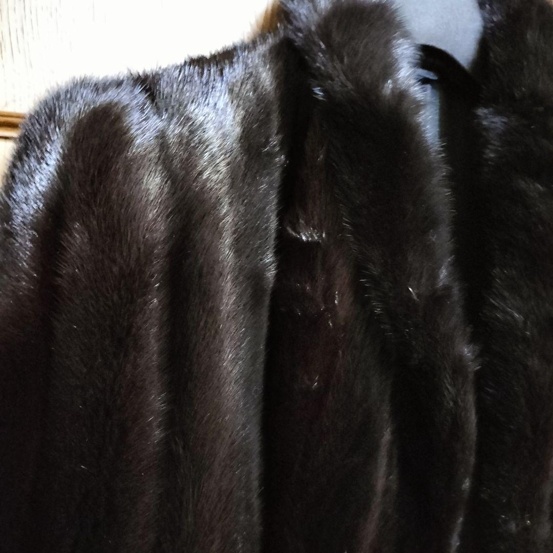 毛皮 ミンク超ロングコート　オーダーメイド　グッチ布内張り　全117cm　M~L