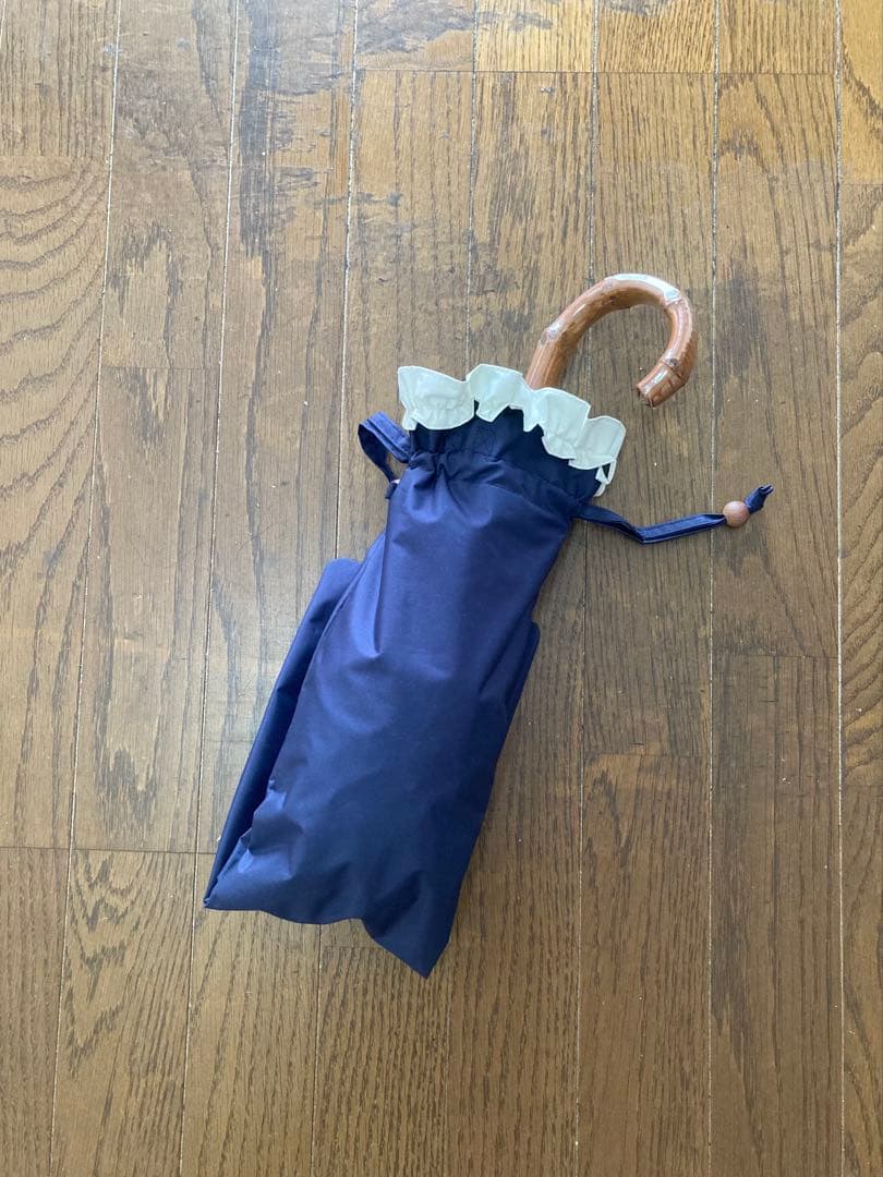 【新品未使用】ロサブラン　２段ショート　曲がり竹手元　ネイビー×アイボリー