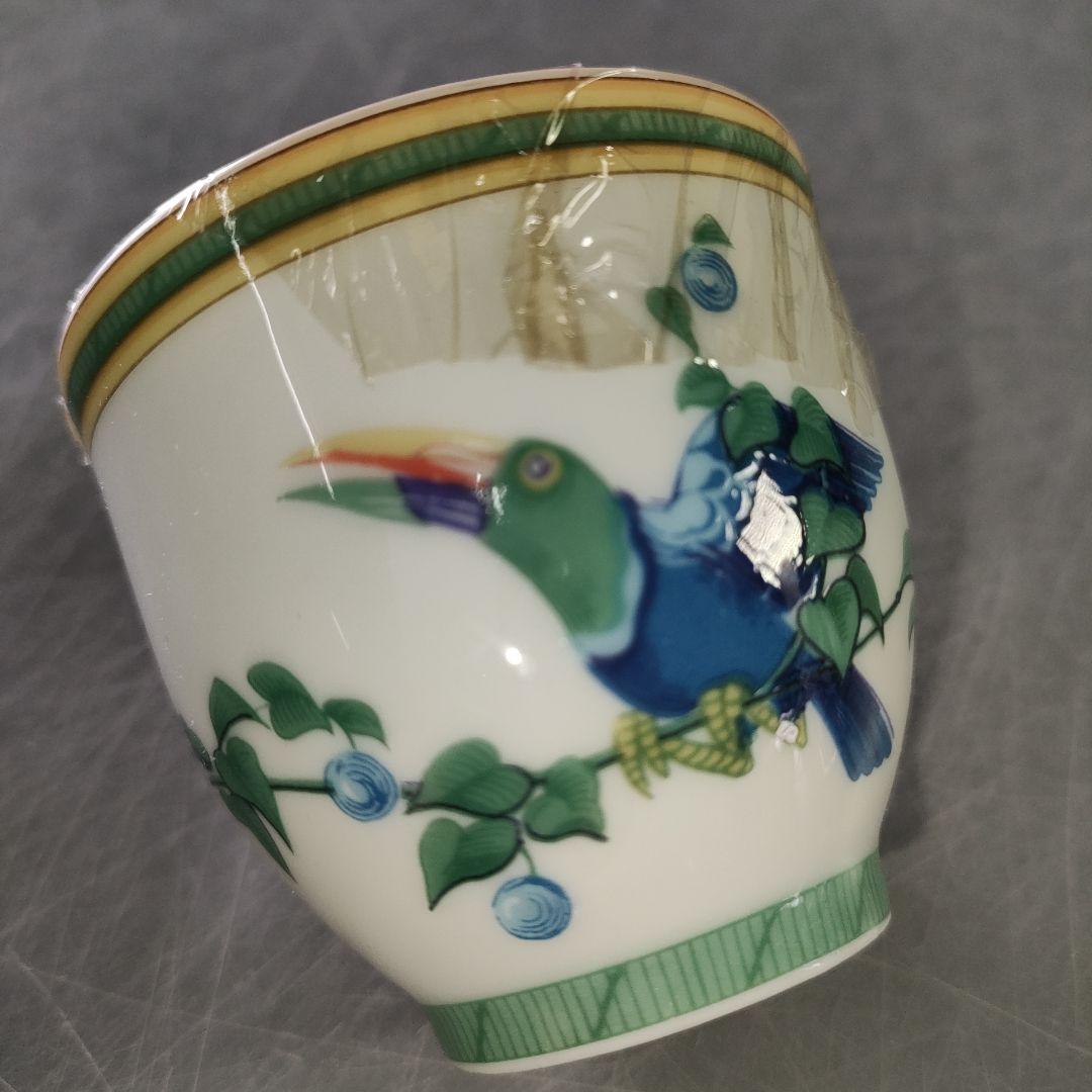 A1202-8/HERMES/エルメス トゥカン/陶器キャンドル/グリーン 鳥/