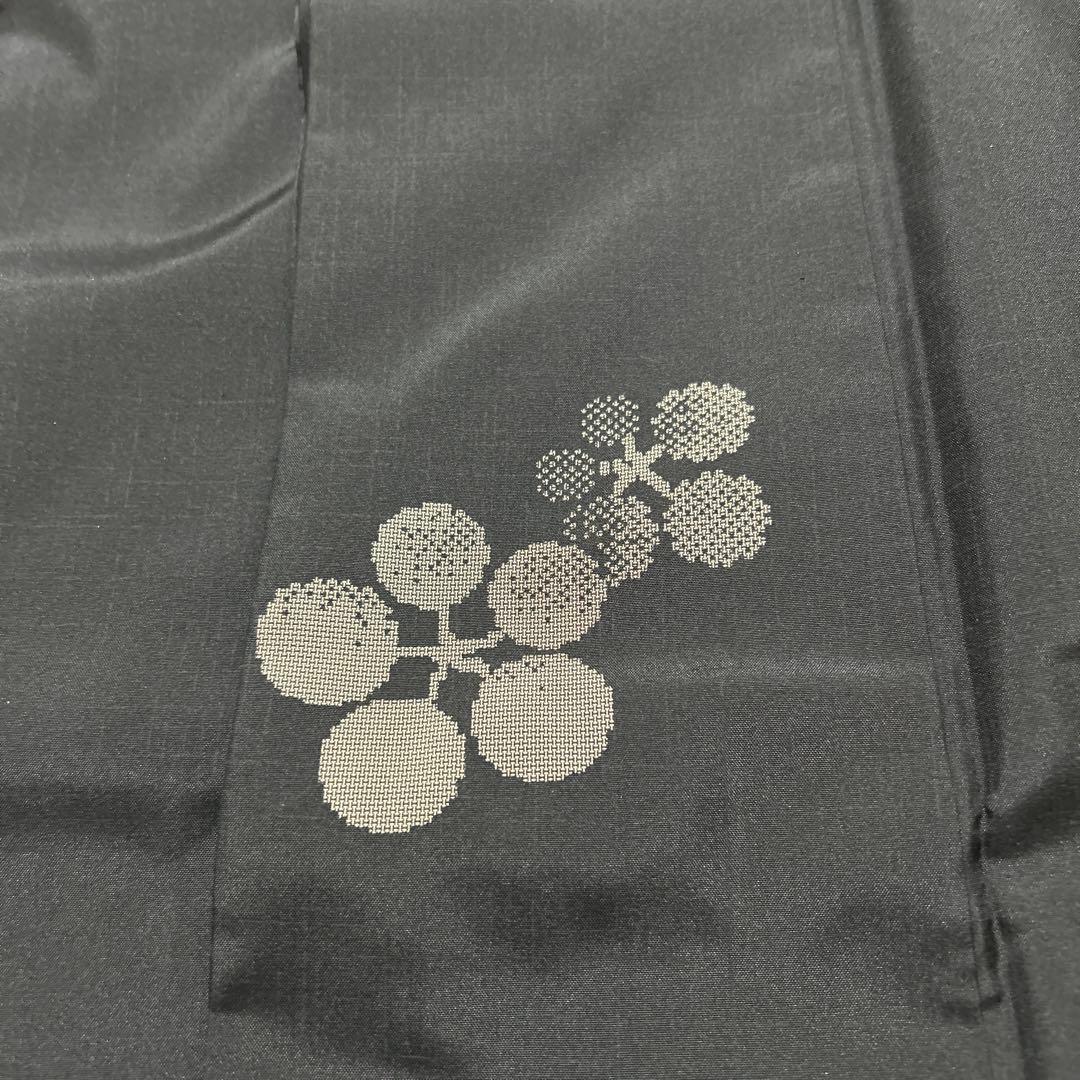 大島紬　正絹　利休梅　黒地　トールサイズ