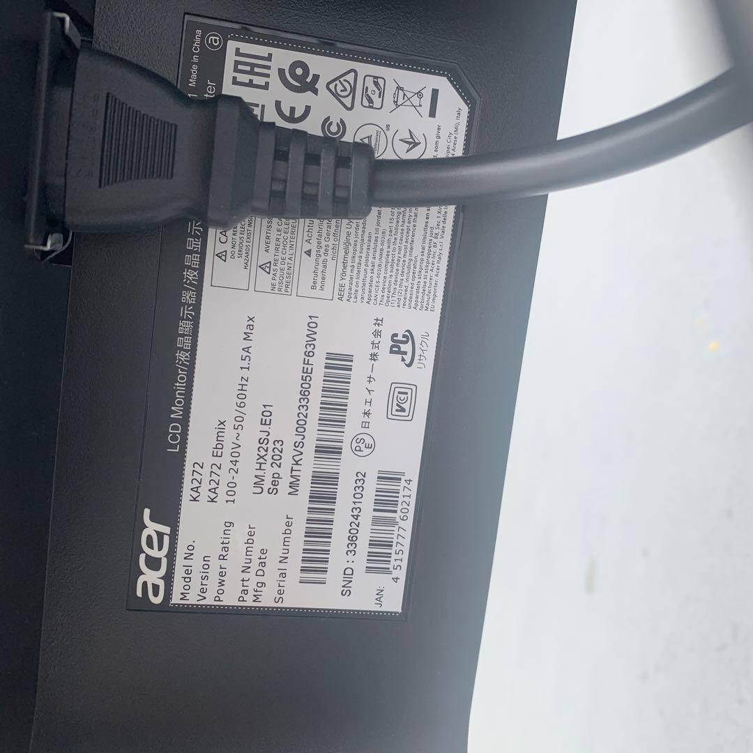 acer KA272.27インチモニター