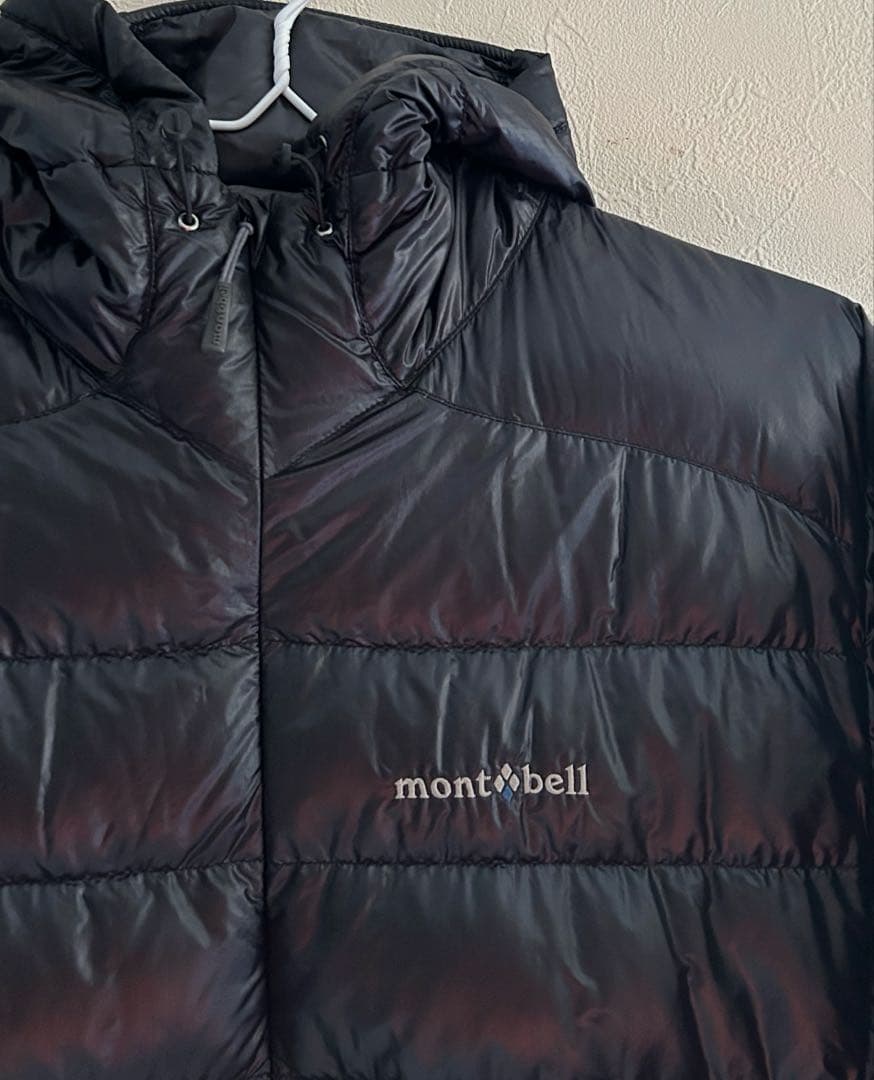mont-bell フード付き ダウンジャケット ブラック メンズM