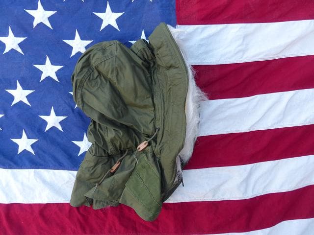 米軍実物 1977” M65 パーカー ジャケット 用 フード 白タグ　183
